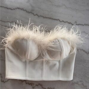 Revolve White Feather Top